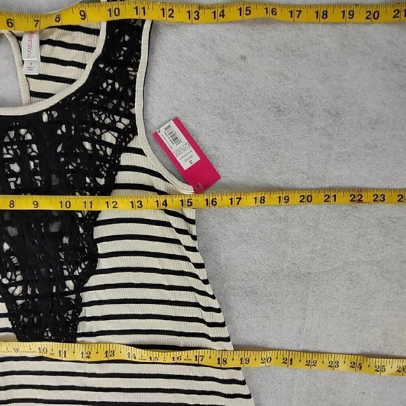 Xhilaration Black & Cream Lightweight Stretchy Striped Tank Top Dress Sz S (NWT) - Picture 8 of 10